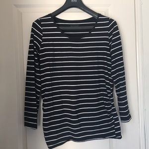 Maternity long sleeved striped top